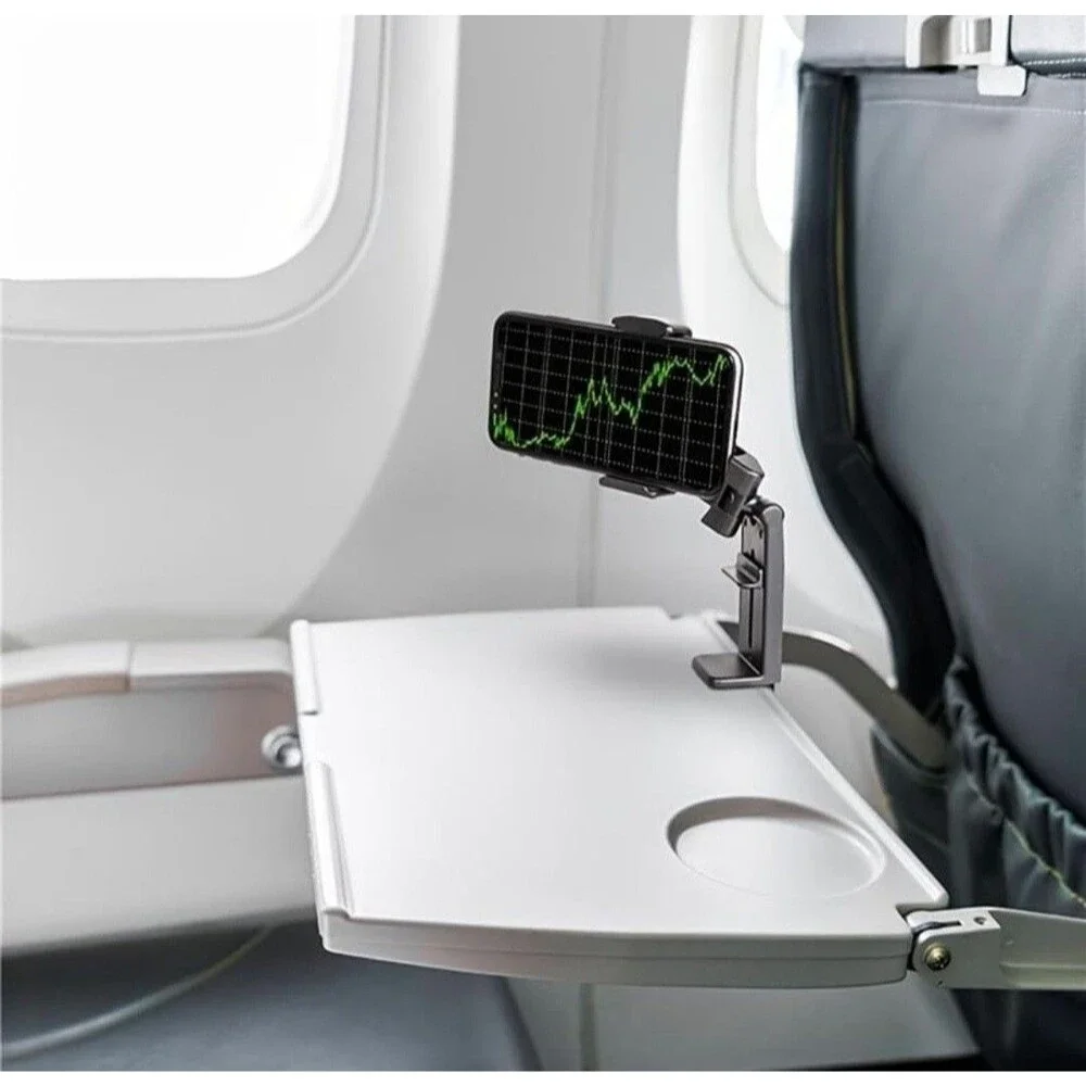 Universal Airplane Seat Phone Stand Multi-Directional Dual 360 Degree Holder NEW